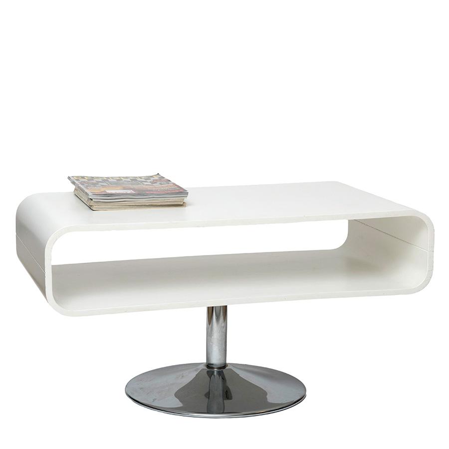 Witte retrotafel met trompetvoet