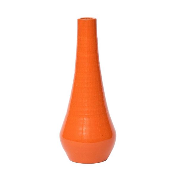 Oranje aardewerken vaas, jaren '70