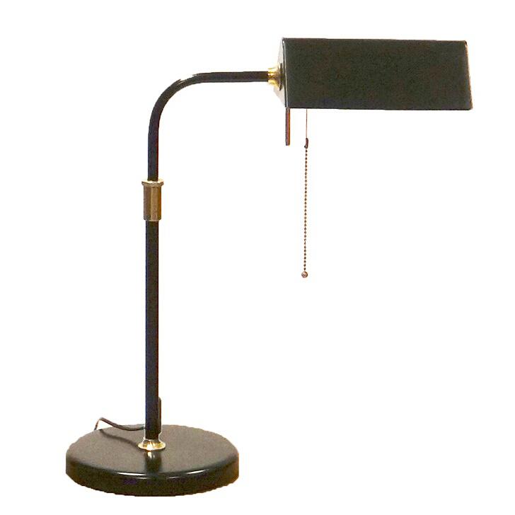Vintage zwarte metalen bureaulamp