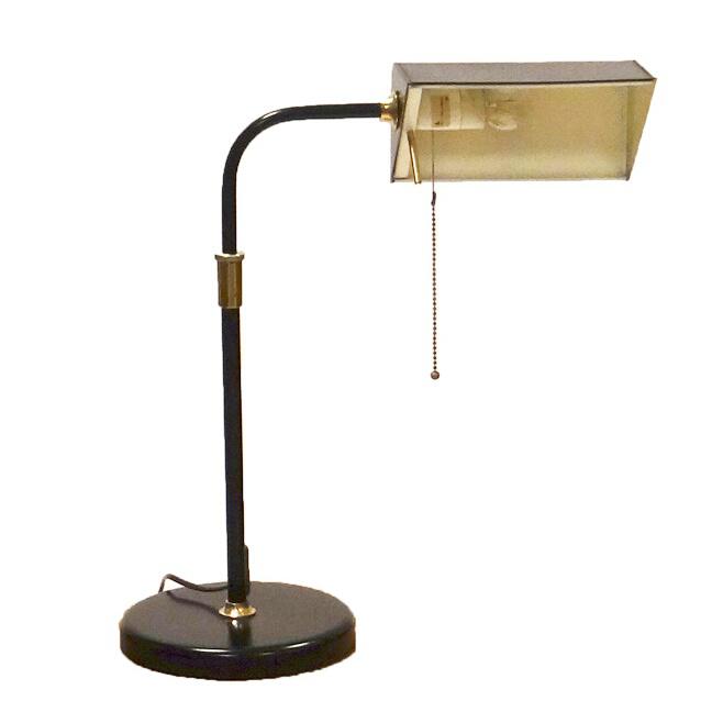 Vintage zwarte metalen bureaulamp