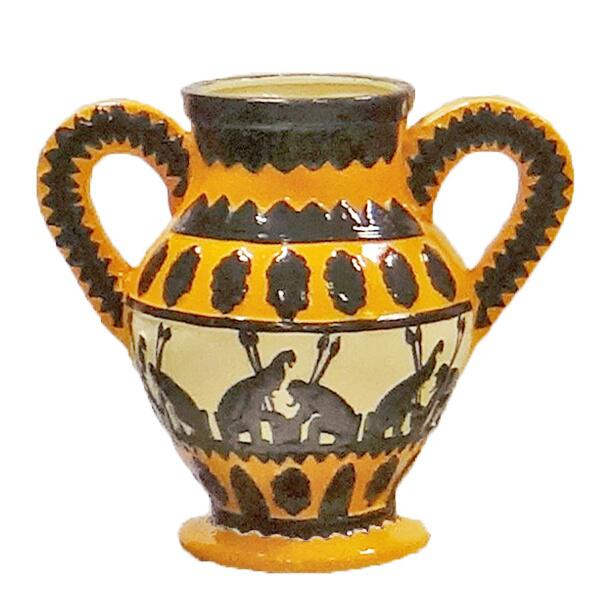 Art deco-vaas met Griekse krijgers