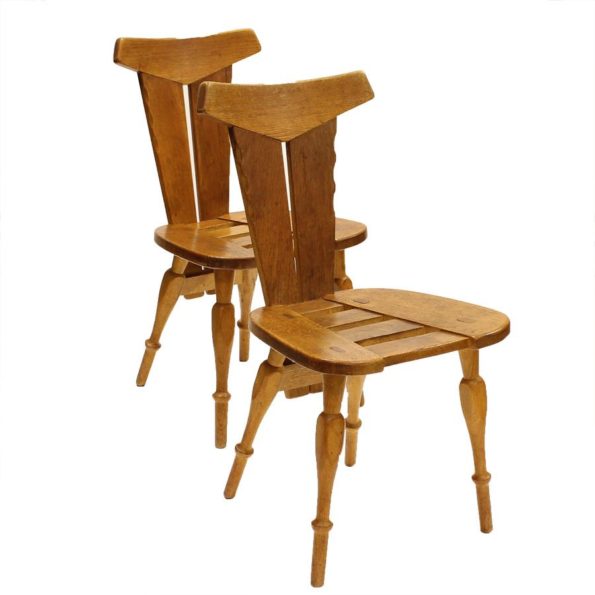 Jaren ’50 eikenhouten stoelen (4)