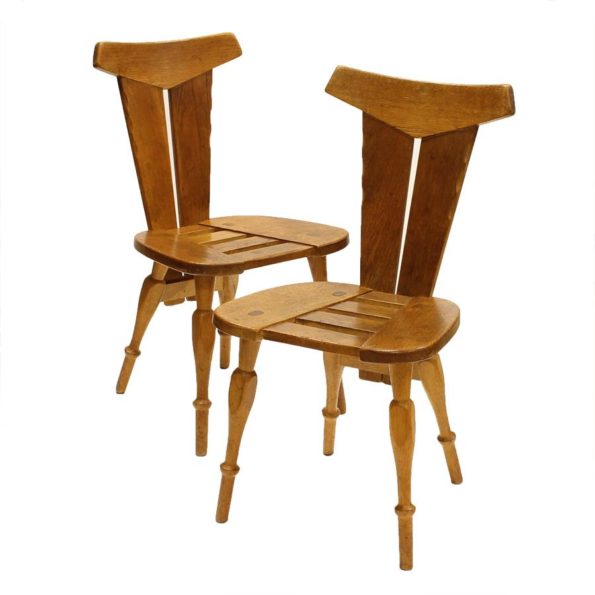 Jaren ’50 eikenhouten stoelen (4)