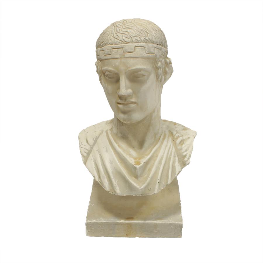 Gipsen buste van de wagenmenner van Delphi