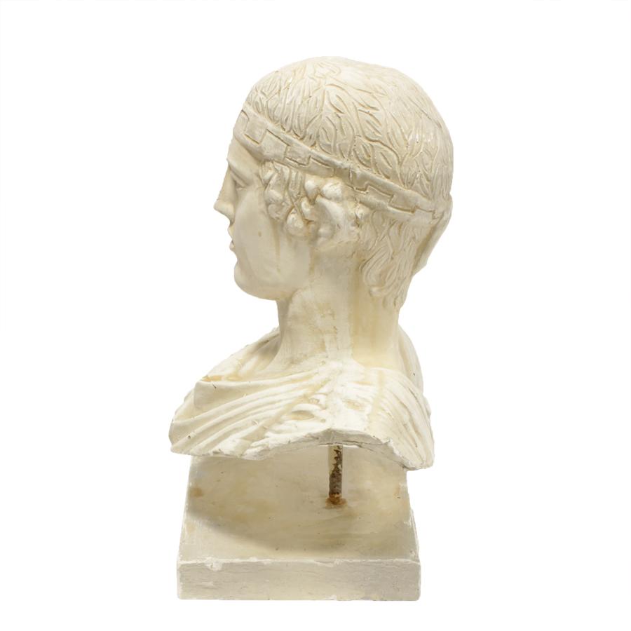 Gipsen buste van de wagenmenner van Delphi