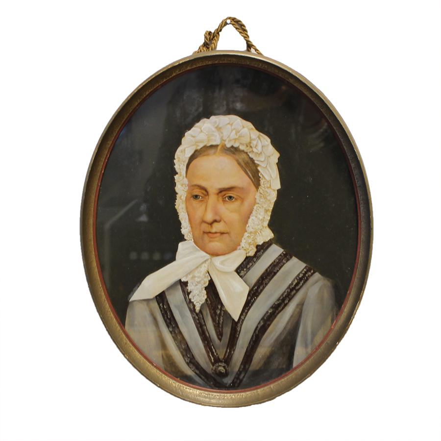 Geschilderd portret van vrouw (ca. 1880)