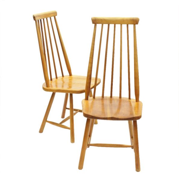 4 spijlenstoelen met hoge rugleuning, jaren '50/'60 (Tapiovaara-stijl)