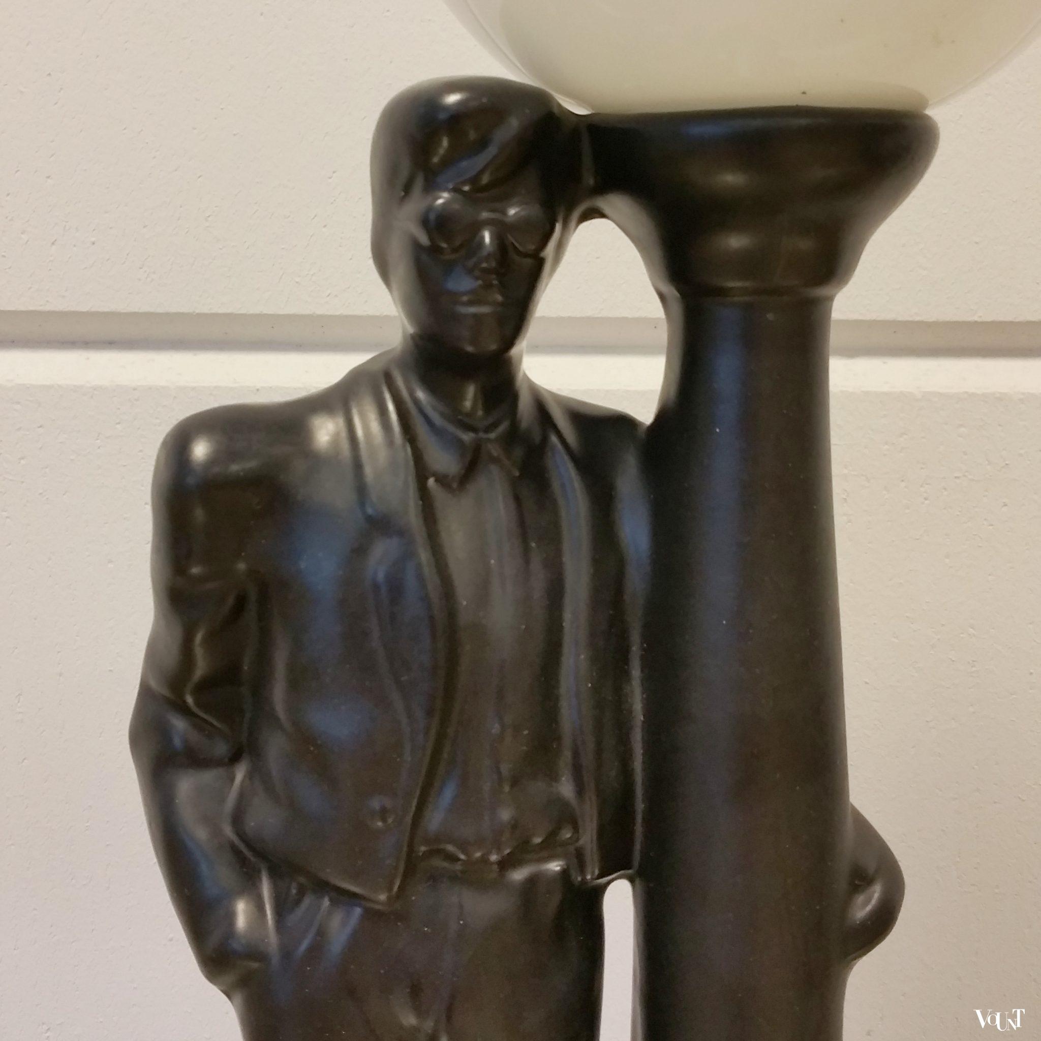 Jaren '80 tafellamp keramiek "man naast lantaarnpaal"