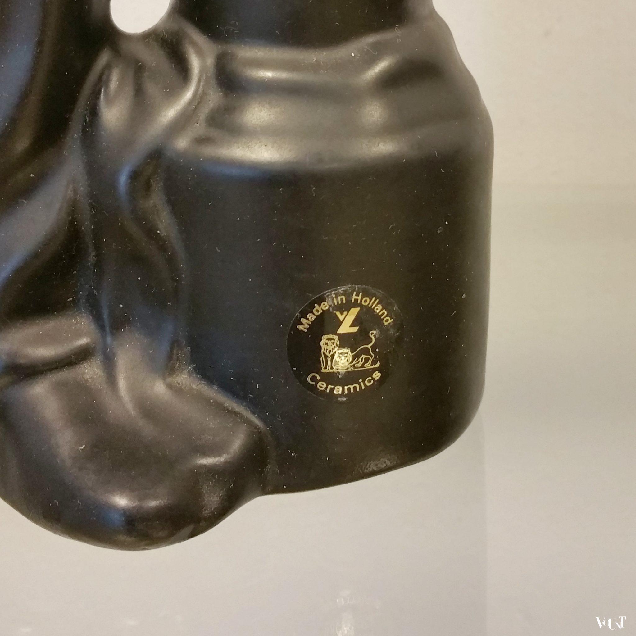 Jaren '80 tafellamp keramiek "man naast lantaarnpaal"