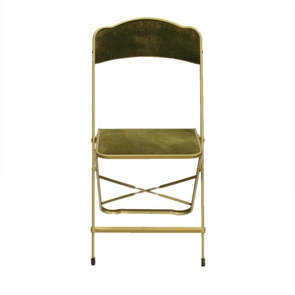 Vintage klapstoeltje met veloursbekleding