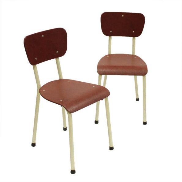 Twee rode vintage Brabantia-stoelen
