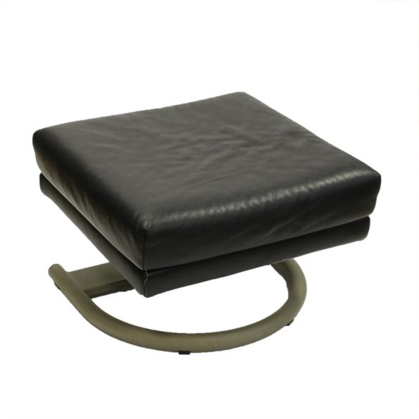 Voetenbank/hocker zwart leer