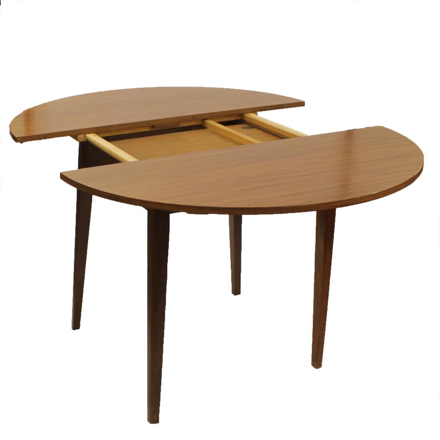 Ronde uitschuifbare jaren '60 eettafel