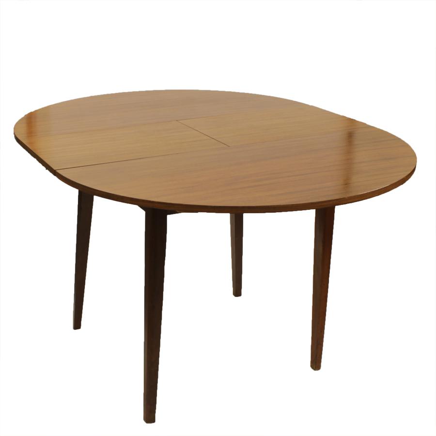 Ronde uitschuifbare jaren '60 eettafel