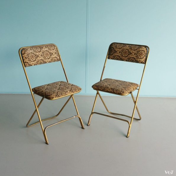 2 Franse vintage klapstoeltjes, jaren '60