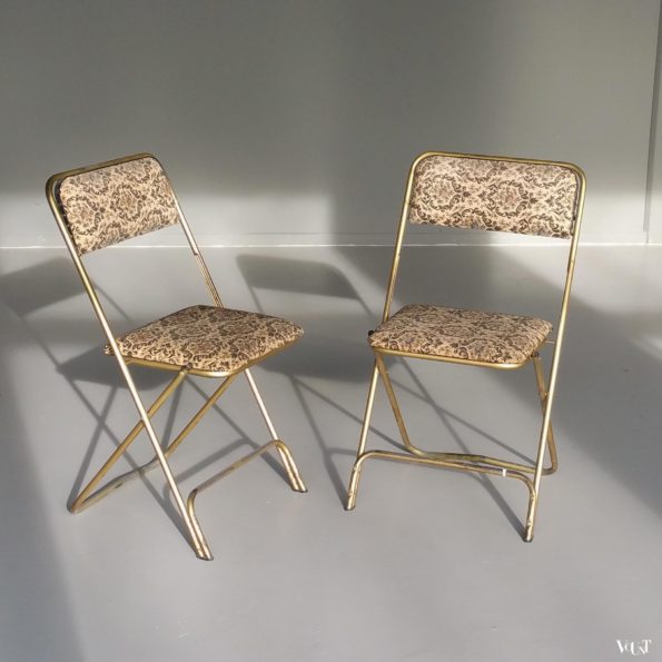 2 Franse vintage klapstoeltjes, jaren '60