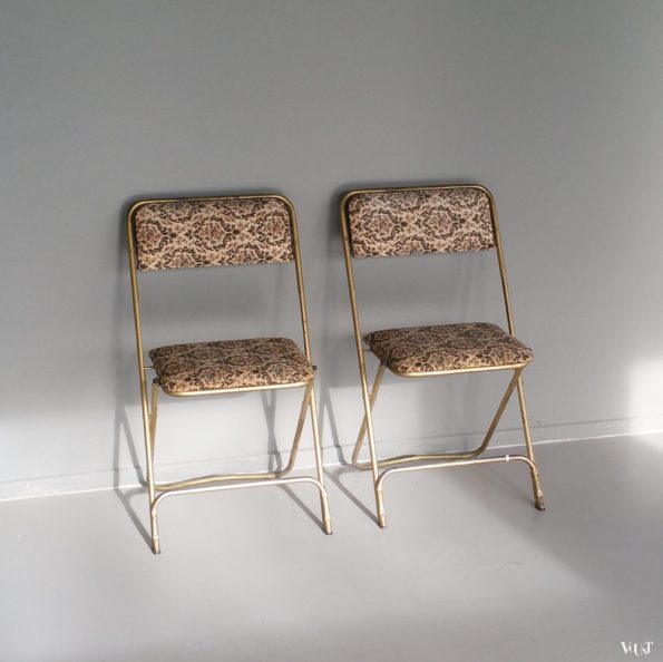 2 Franse vintage klapstoeltjes, jaren '60