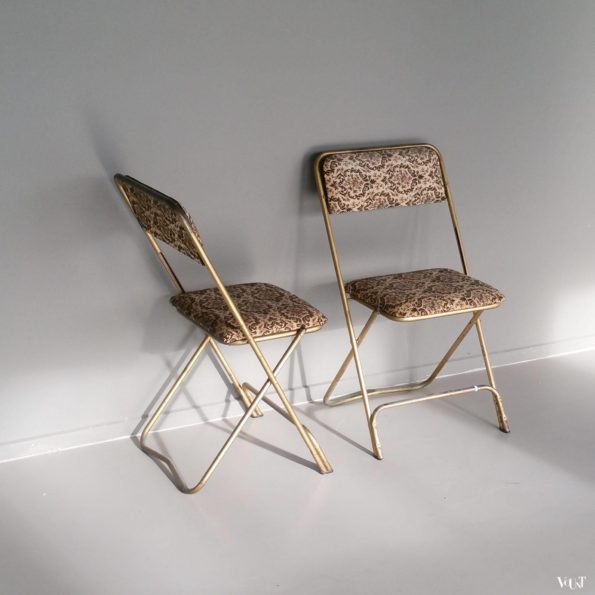 2 Franse vintage klapstoeltjes, jaren '60