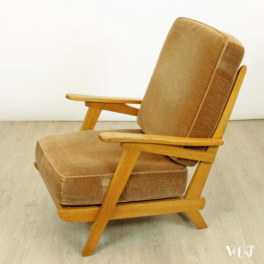 Jaren ’50 houten fauteuil / easy chair