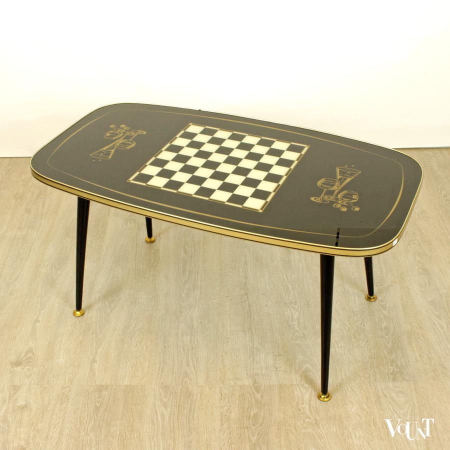 Jaren '50 salontafel met schaakbord