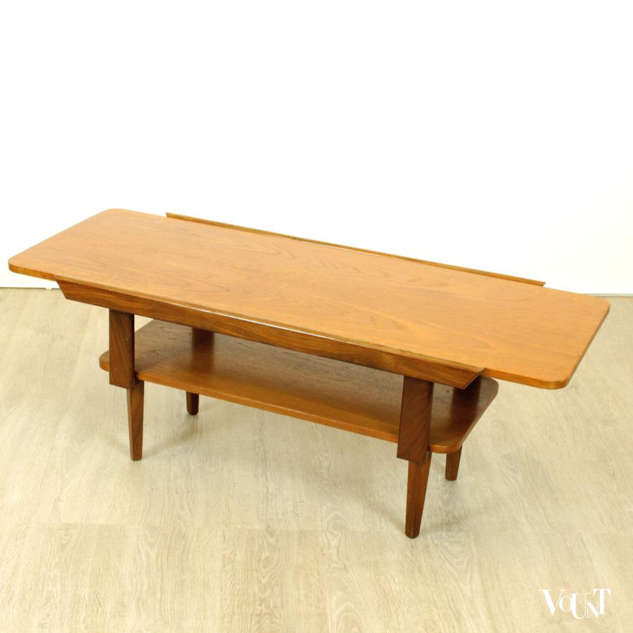 Jaren ’60 salontafel met omkeerbaar blad