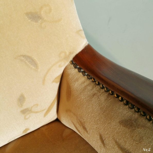 Jaren '50 cocktail stoel met fluwelen bekleding