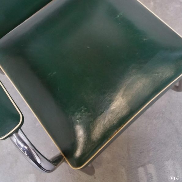 Jaren ’30 buisframe-bureaustoel groen skaileer