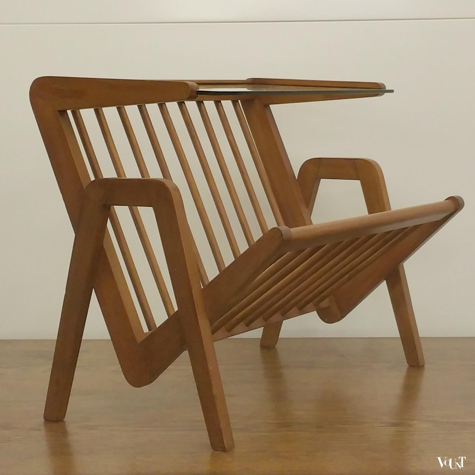 Vintage teakhouten Pastoe lectuurbak / tafeltje jaren ‘50