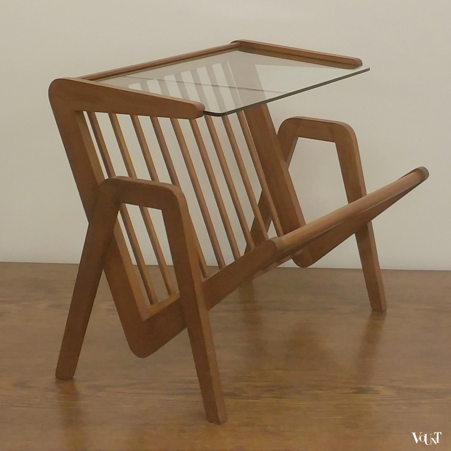 Vintage teakhouten Pastoe lectuurbak / tafeltje jaren ‘50