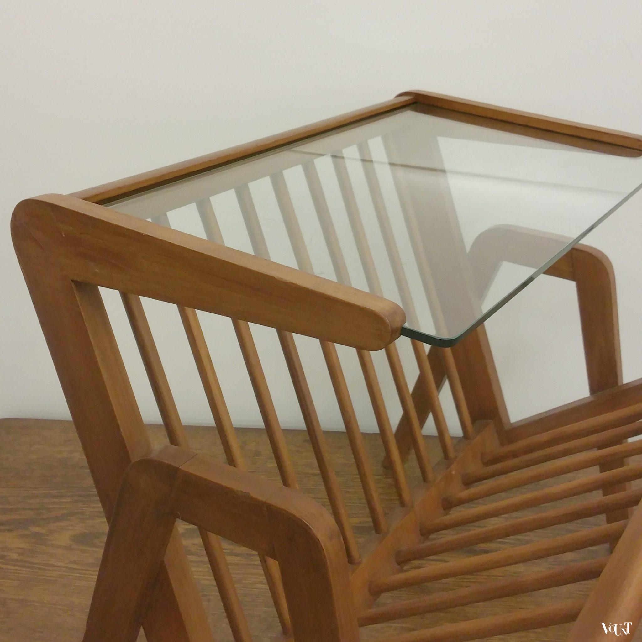 Vintage teakhouten Pastoe lectuurbak / tafeltje jaren ‘50