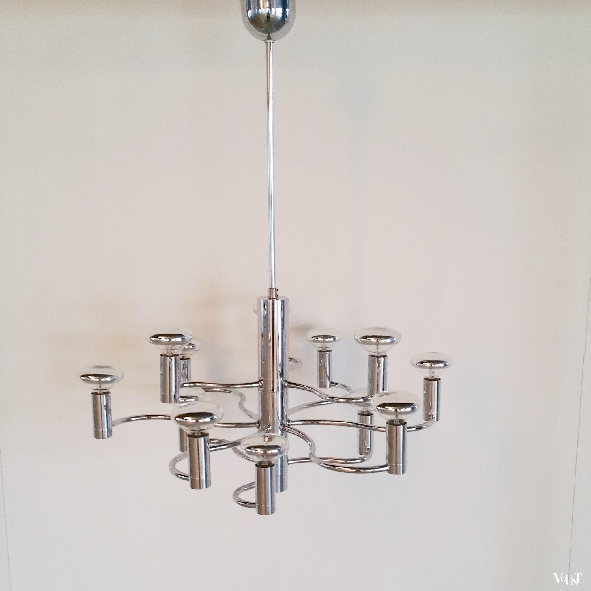 Jaren ’70 hanglamp met 12 lichtpunten, Massive, België