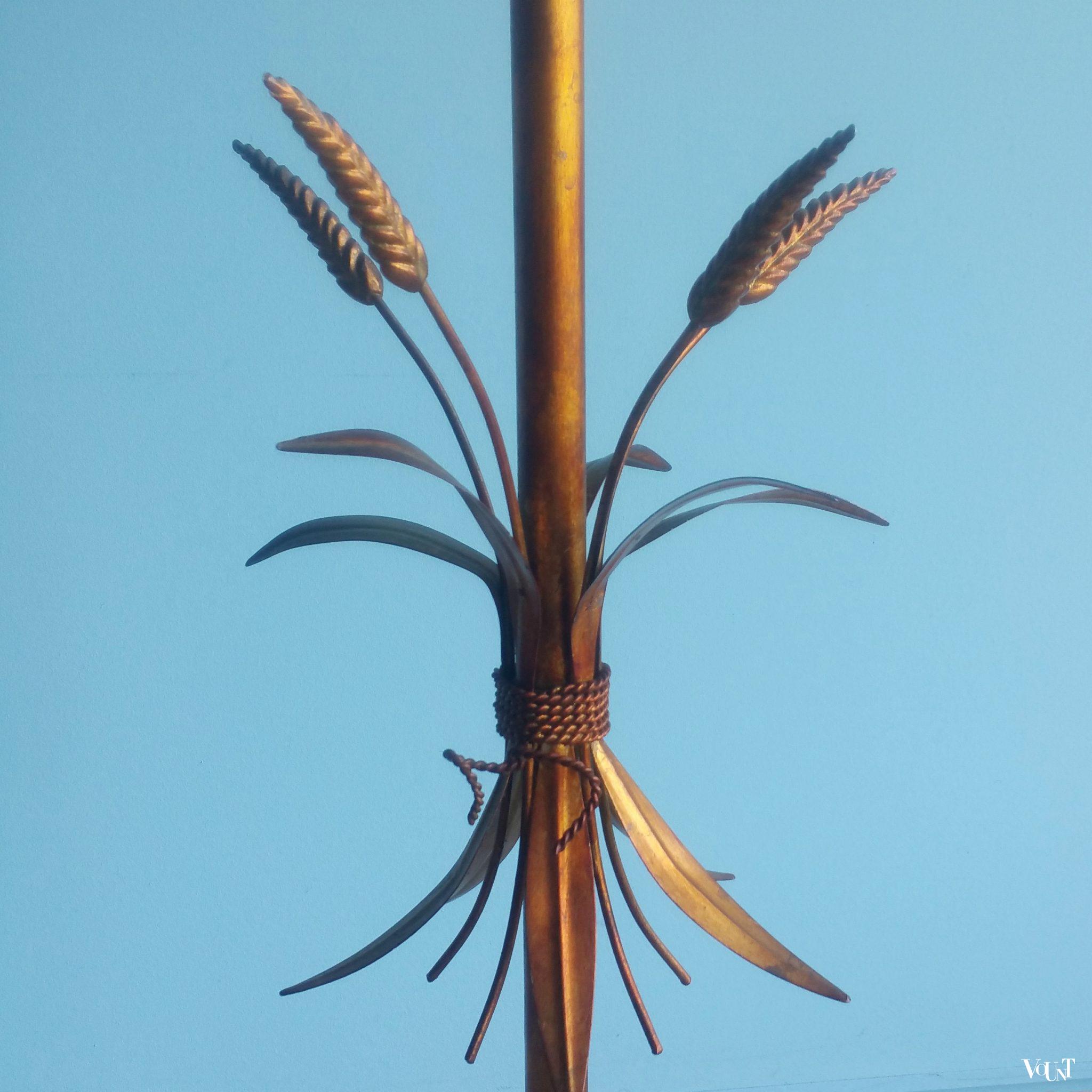 Vintage staande “korenarenlamp”, Coco Chanel-/Hollywood Regency-stijl