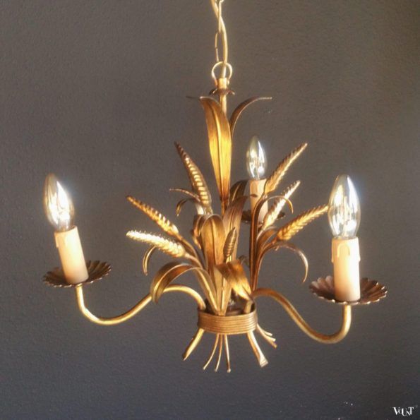 Vintage “korenarenlamp”, Coco Chanel-/Hollywood Regency-stijl