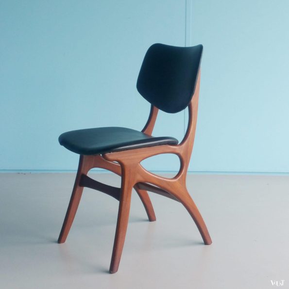 4 jaren ’50 teakhouten eettafelstoelen, Pynock