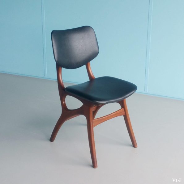 4 jaren ’50 teakhouten eettafelstoelen, Pynock