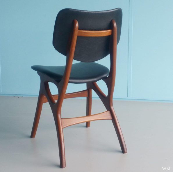 4 jaren ’50 teakhouten eettafelstoelen, Pynock