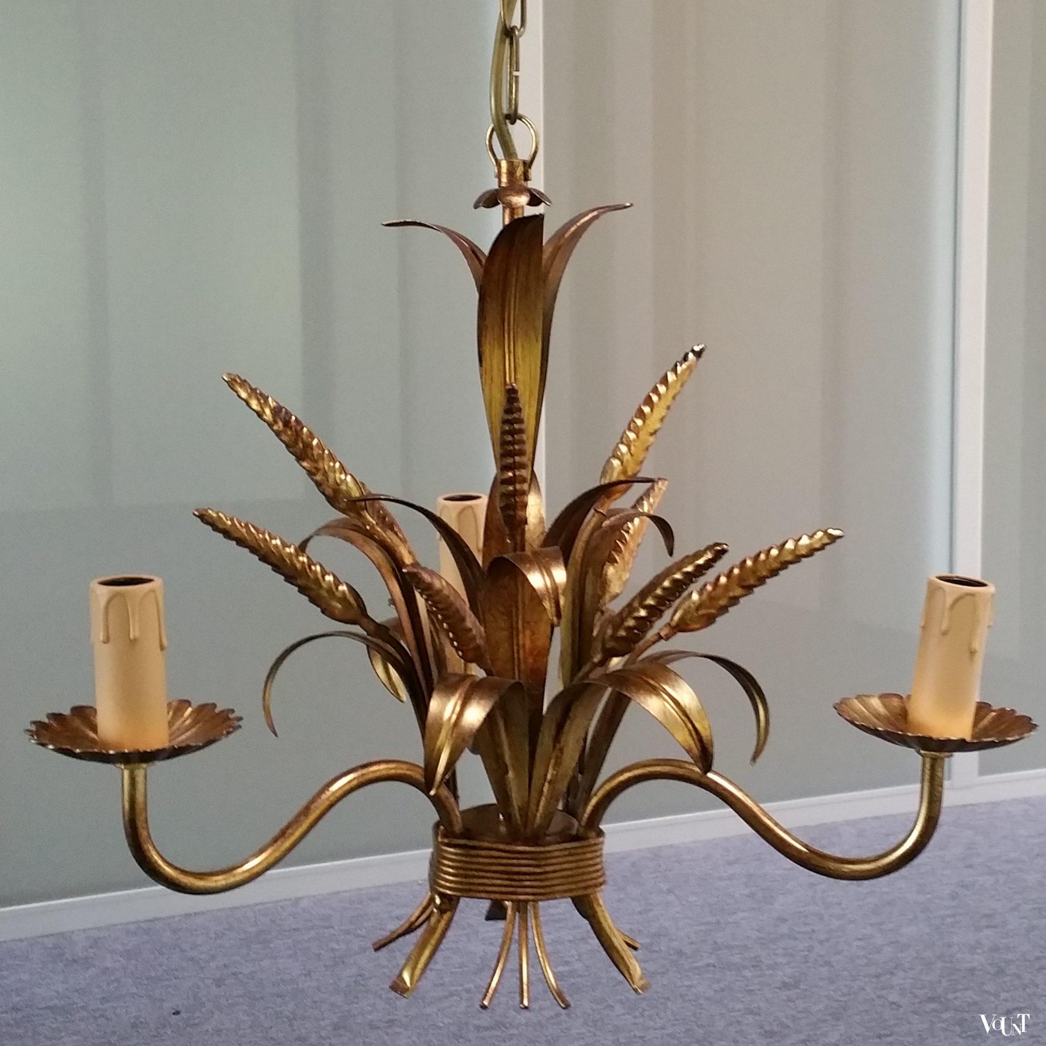 Vintage “korenarenlamp”, Coco Chanel-/Hollywood Regency-stijl