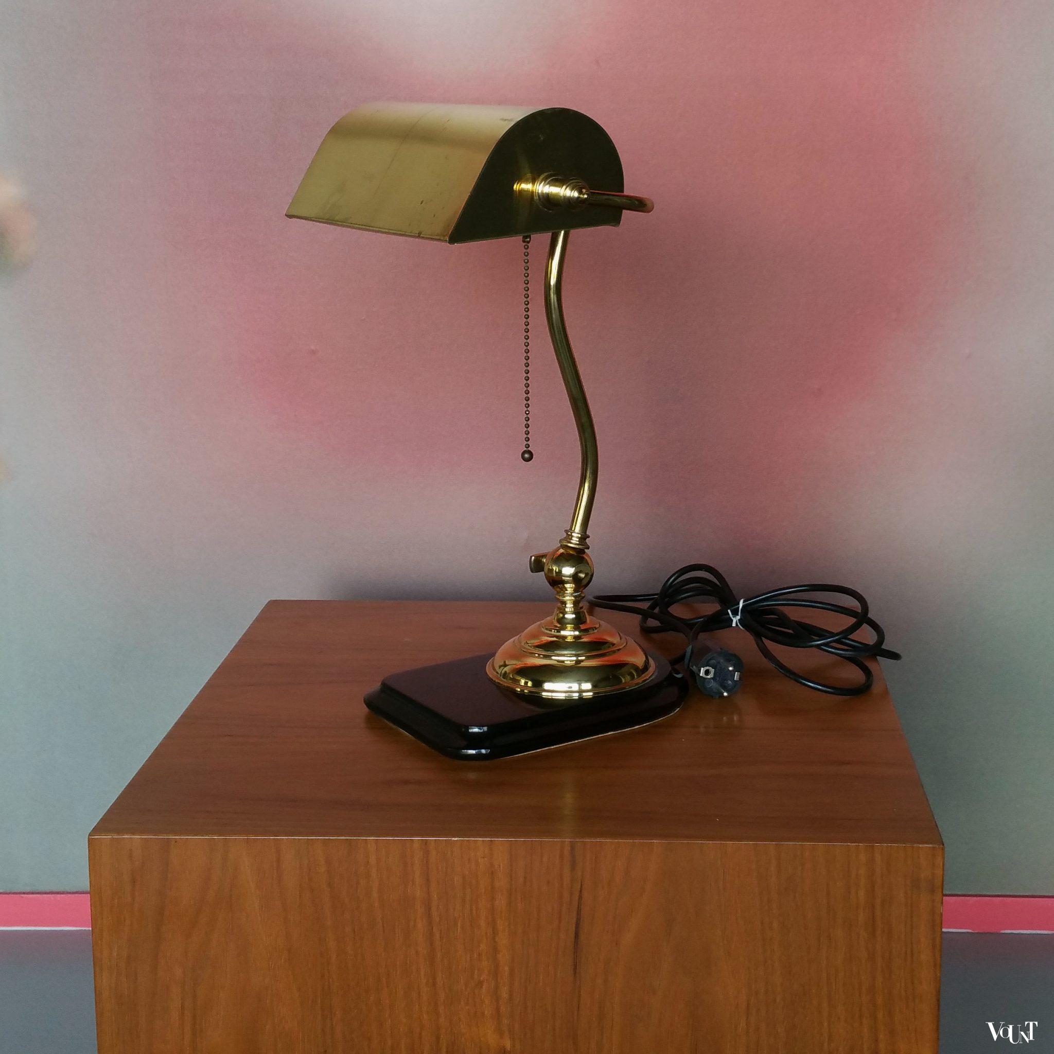 Vintage Deknudt bureaulamp of Banker