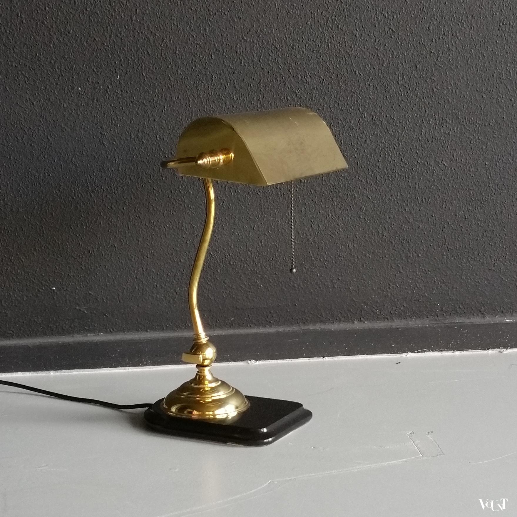 Vintage Deknudt bureaulamp of Banker