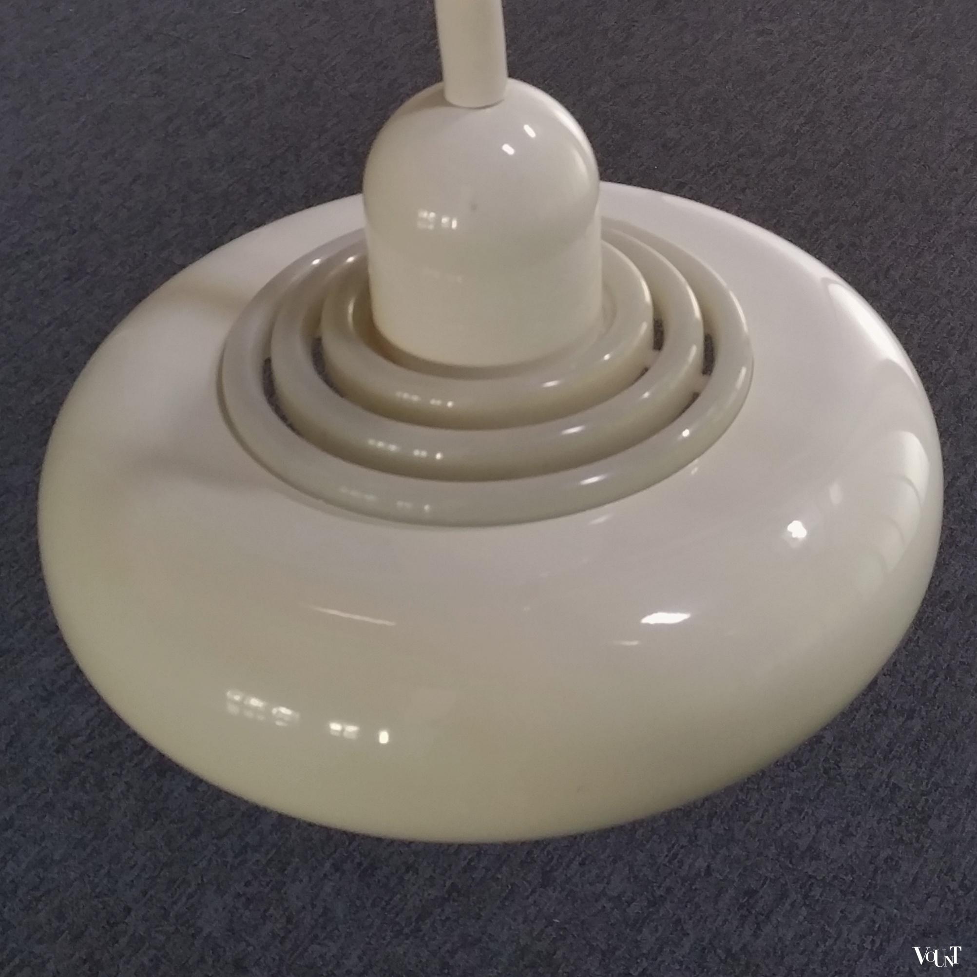 In hoogte verstelbare metalen hanglamp, Knud Christensen Electric, jaren '70