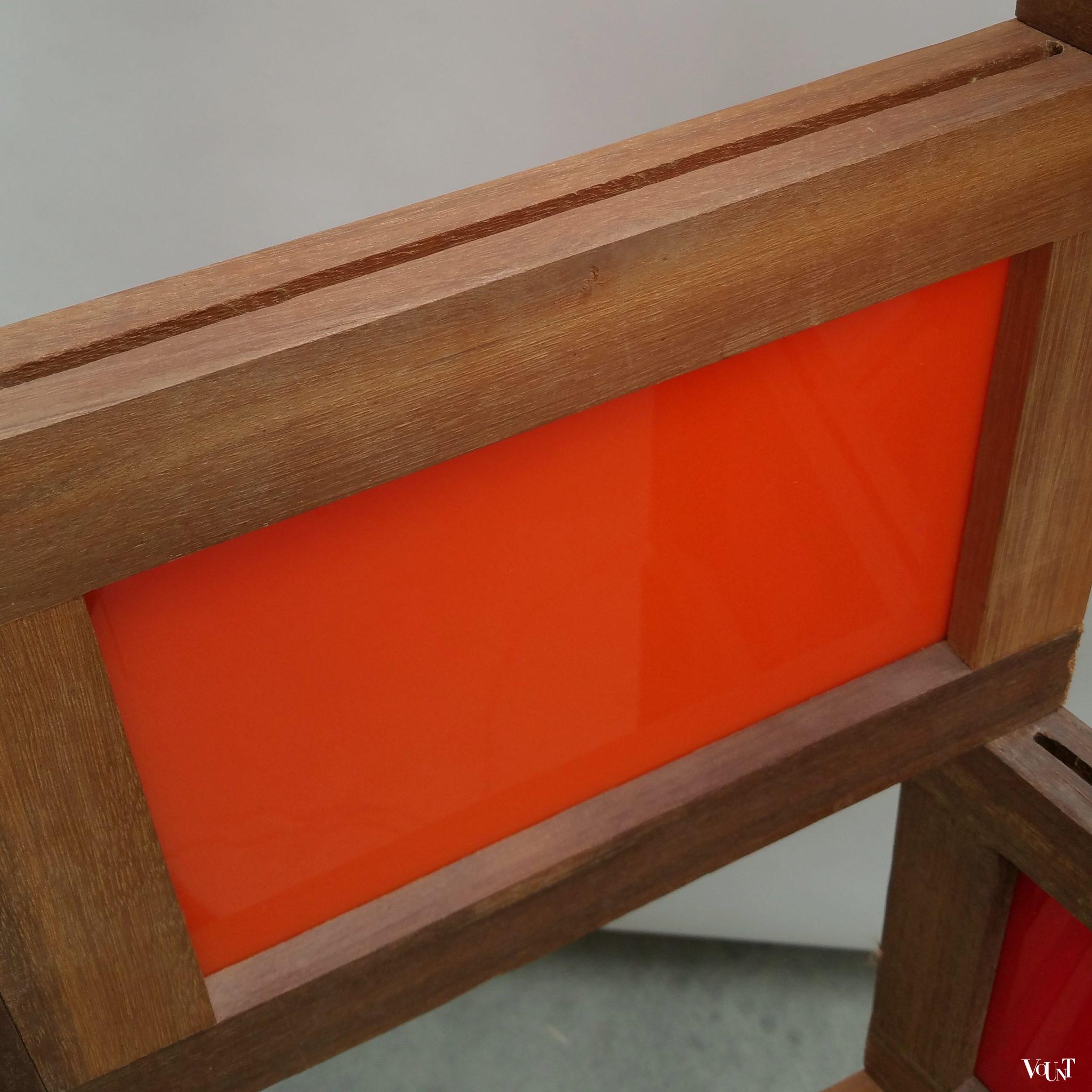 Massief teakhouten kamerscherm / room divider, ca. 2000