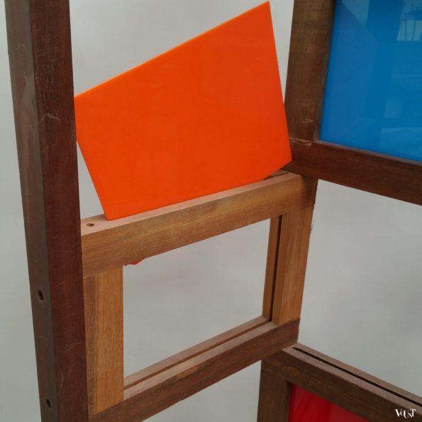 Massief teakhouten kamerscherm / room divider, ca. 2000