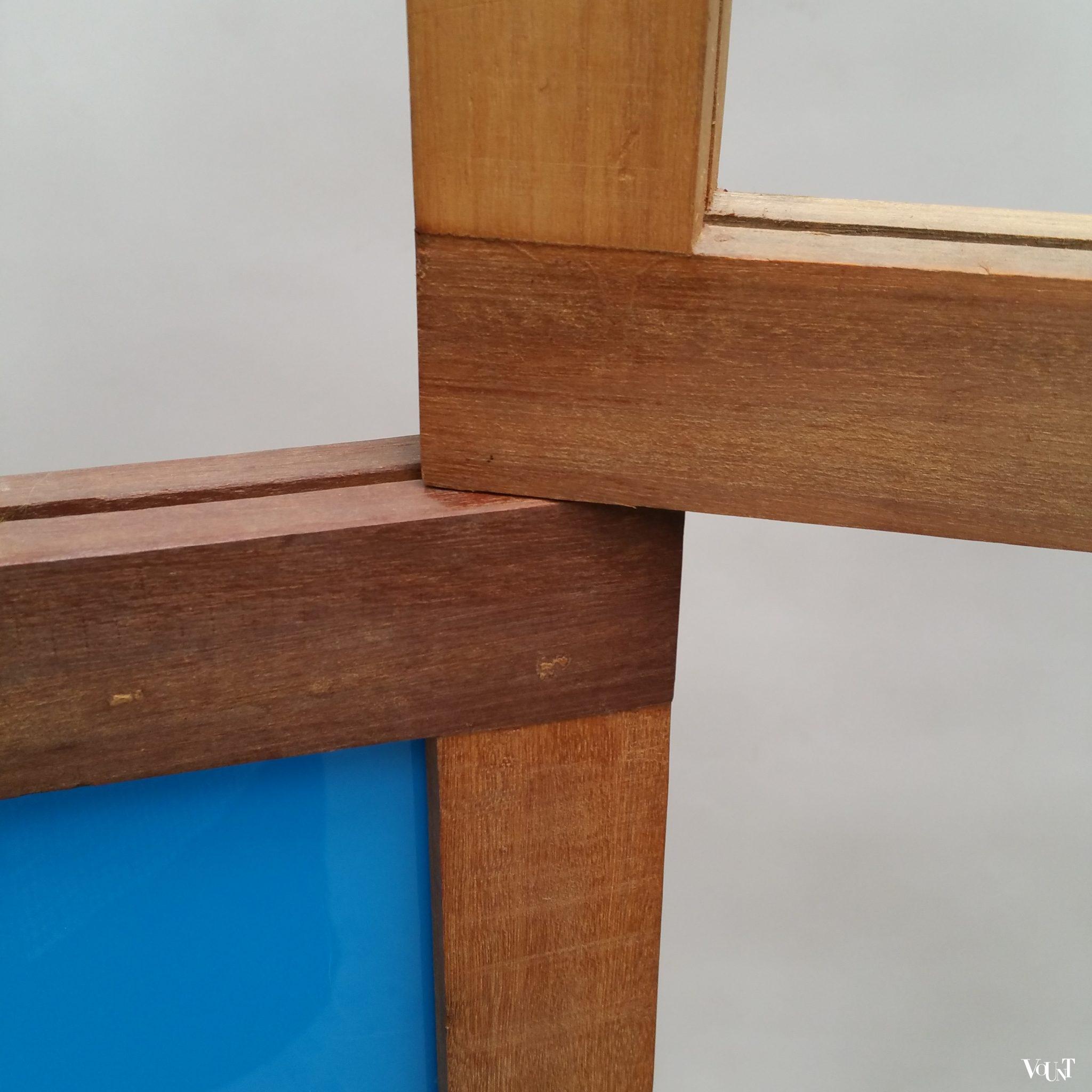 Massief teakhouten kamerscherm / room divider, ca. 2000