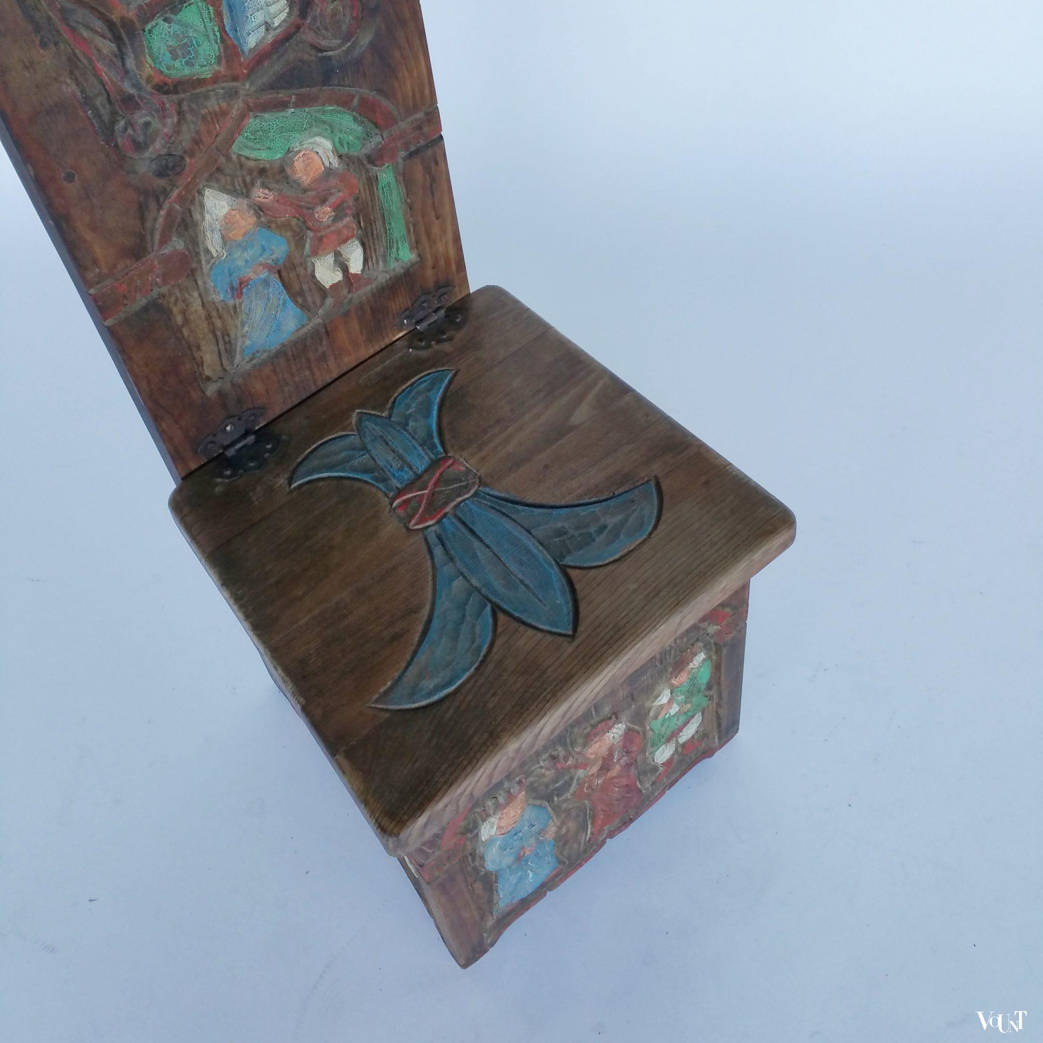 Spaanse houten mudejar stoel, begin 20e eeuw