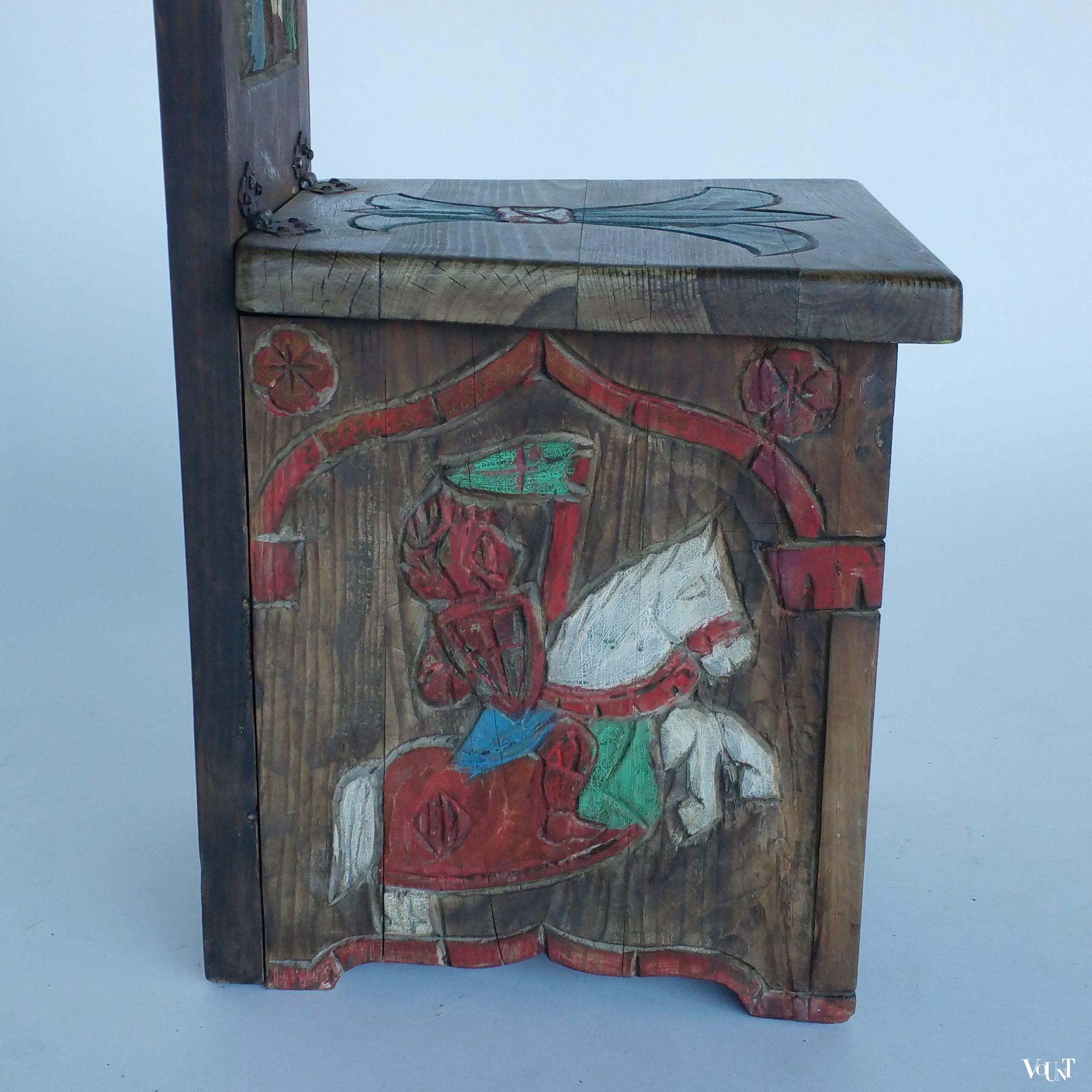 Spaanse houten mudejar stoel, begin 20e eeuw