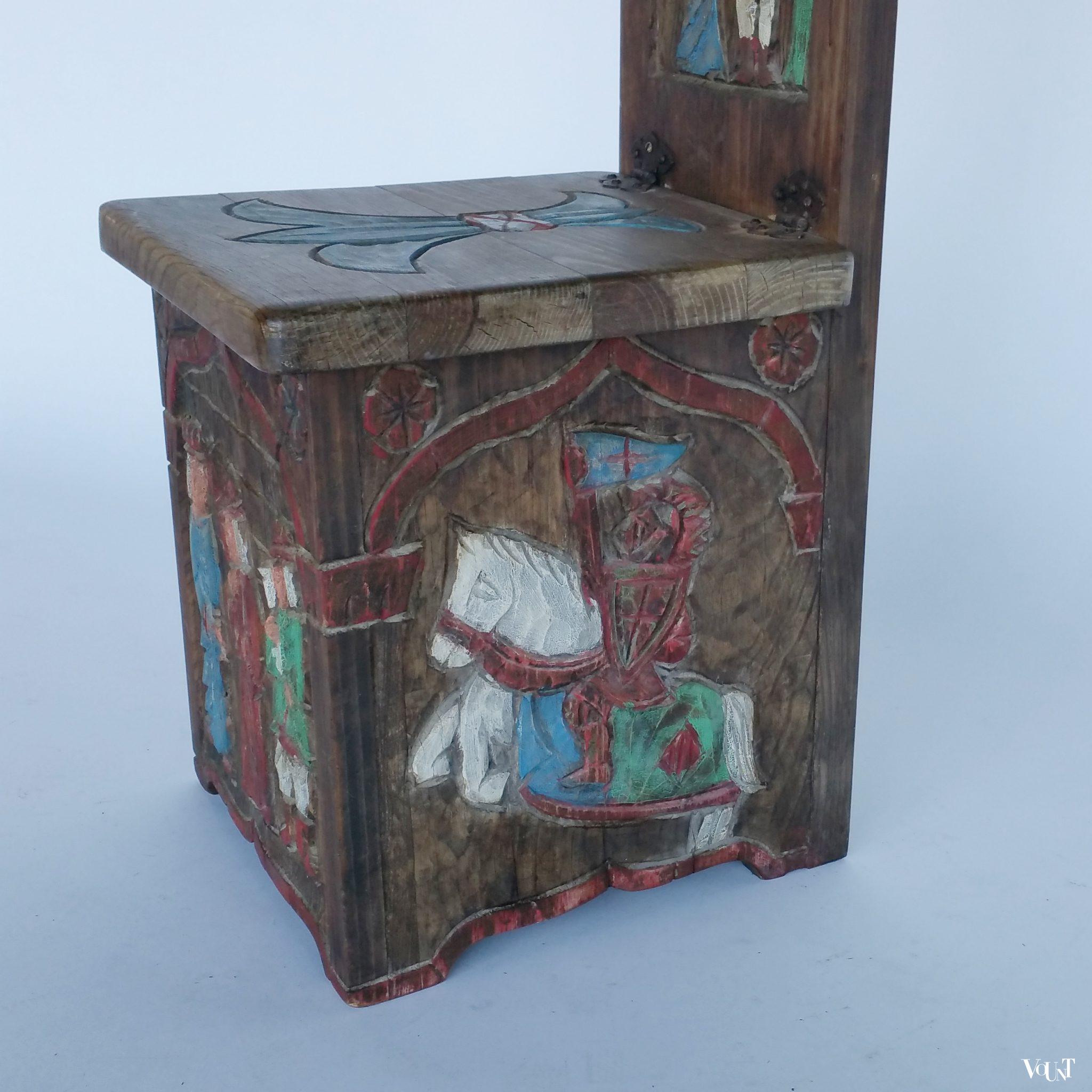 Spaanse houten mudejar stoel, begin 20e eeuw