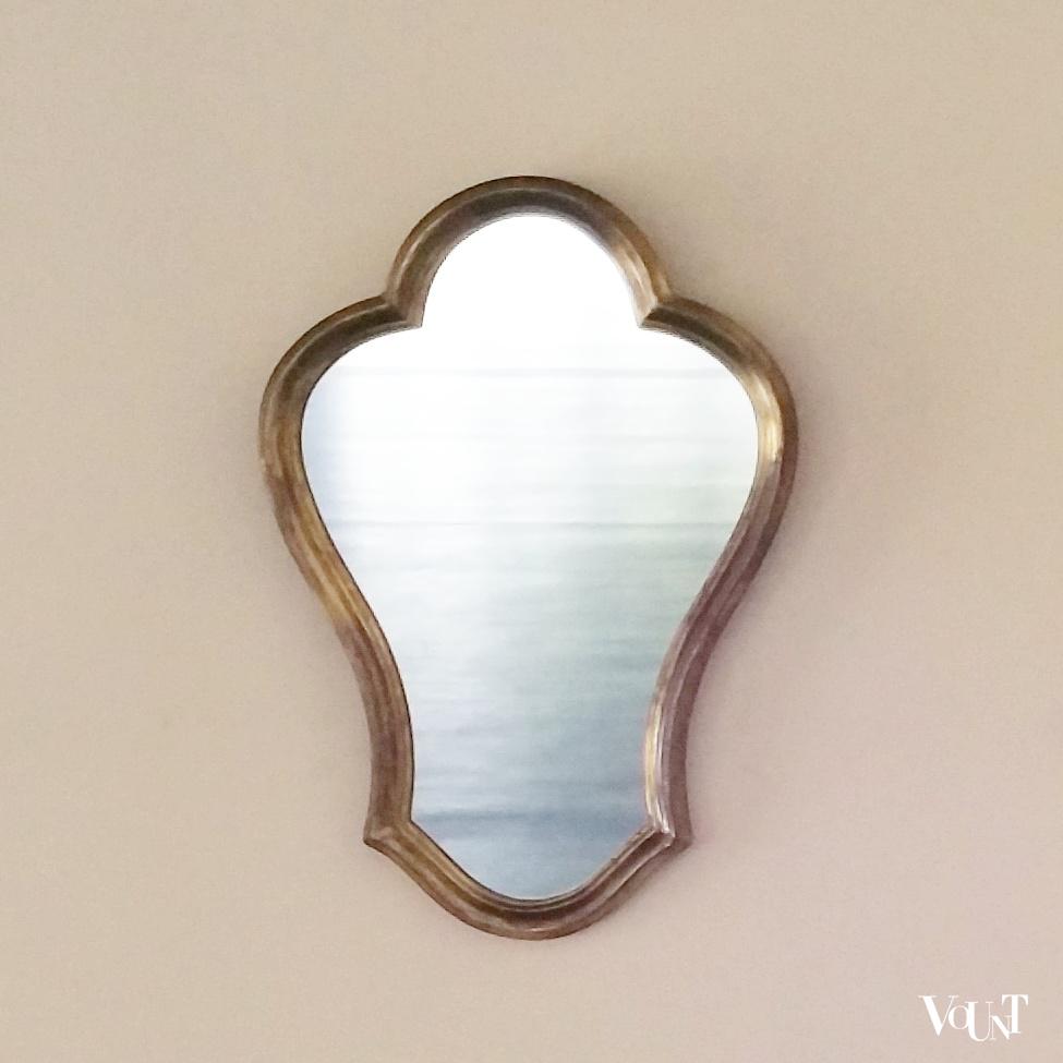 Vintage klassieke Franse wandspiegel hout / bladgoud