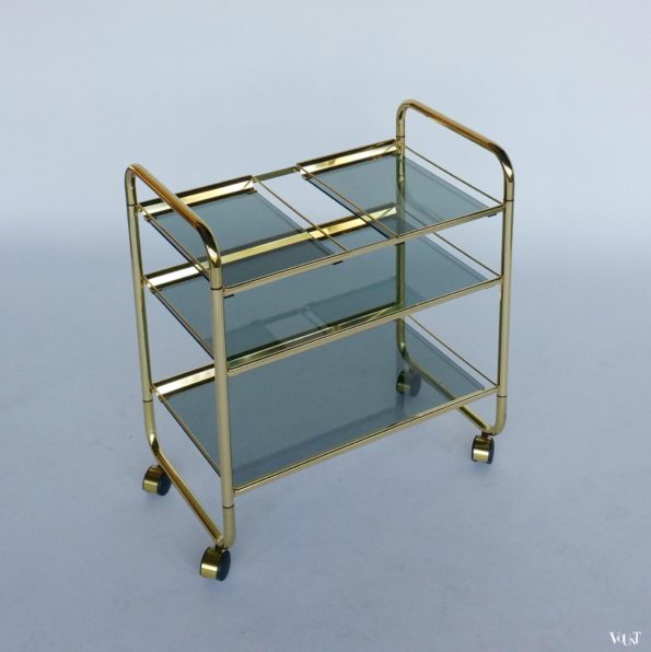 Vintage trolley messing en rookglas