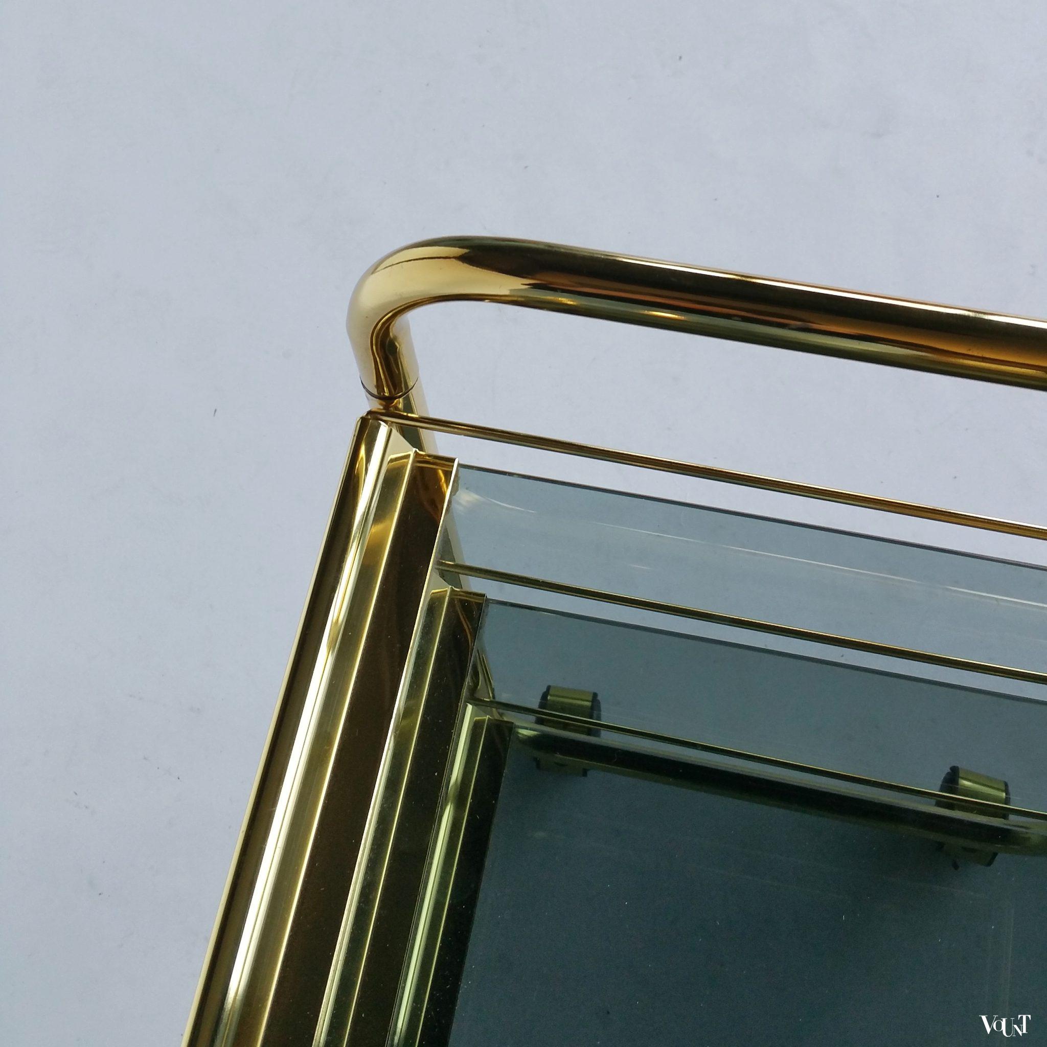 Vintage trolley messing en rookglas