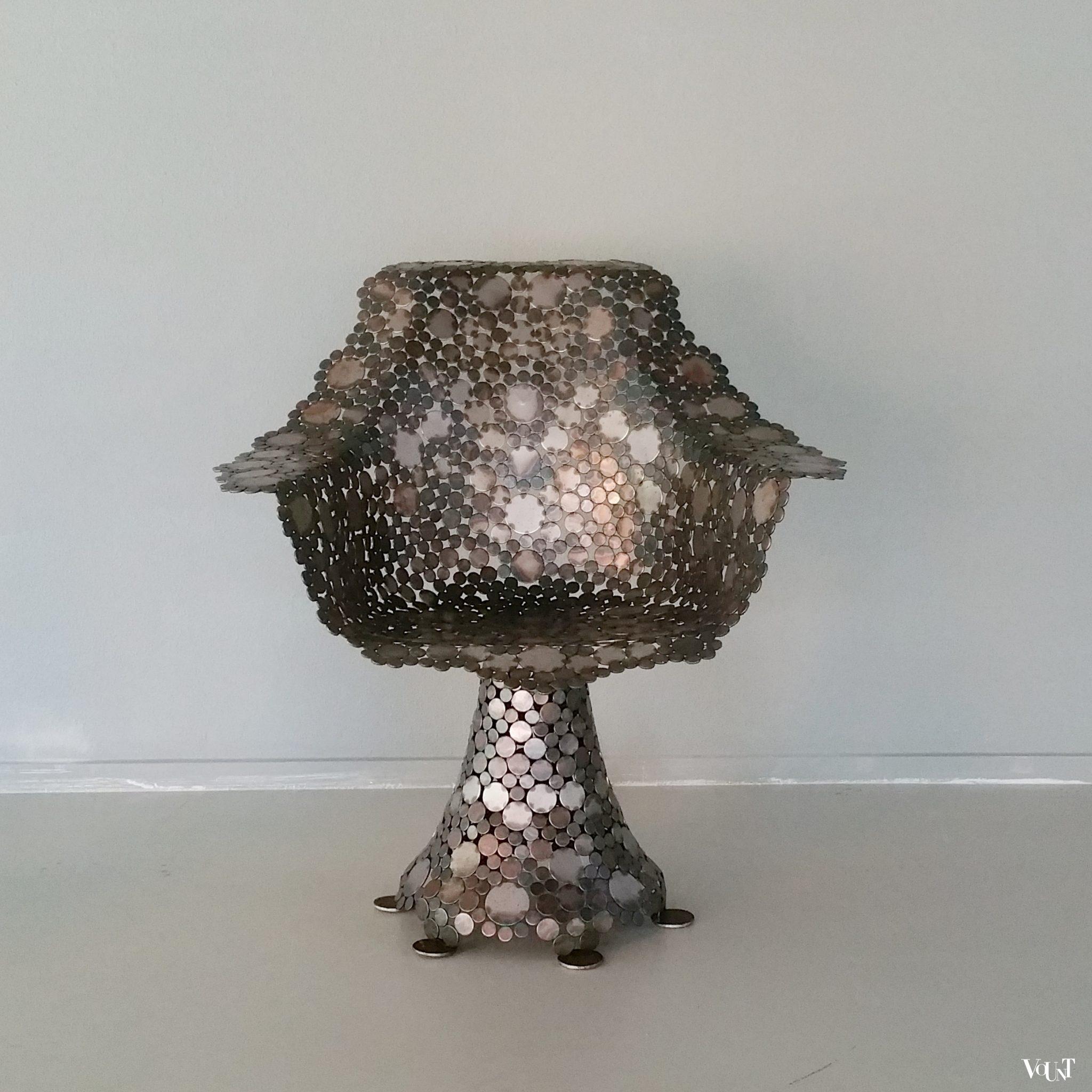 Draaifauteuil metalen schijfjes, begin 2000